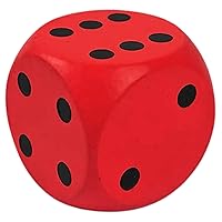 Large Foam Dice 5.9 Inch Soft Giant Foam Dice Red 6 Sided Waterproof PU Leather Yard Dice for Board Playing Game