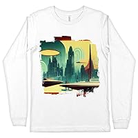 Futurism Design Long Sleeve T-Shirt - Deep Space T-Shirt - Futuristic Long Sleeve Tee Shirt