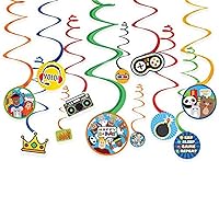 Amscan 9913851 - Party Town Kids Birthday Hanging Swirls Decorations - 6 Pack