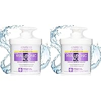 Anti-aging Hyaluronic Acid Cream for face, body, hands. Instant hydration for skin, spa size. (16oz) (Pack of 2)