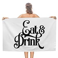 Eat&Drink Beach Bath Towel 31x51 Inch No-Shrink Soft Quick Dry' Bath Towel Outside Picnic Towel Swim Towels
