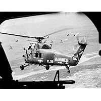 Vietnam War US Marines Na Flight Of American Helicopters Carrying A Marine Battalion From An Aircraft Carrier Over Viet Cong-Held Territory February 1966 Poster Print by (18 x 24)