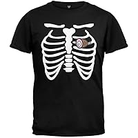 Old Glory Ham Heart Skeleton Costume T-Shirt - 2X-Large Black