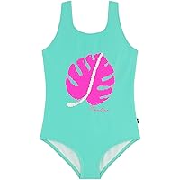 Nautica Girls' One-Piece Swimsuit with UPF 50+ Sun Protection, Quick Drying Bathing Suit