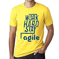 Men's Graphic T-Shirt Work Hard Stay Agile Eco-Friendly Limited Edition Short Sleeve Tee-Shirt Vintage Birthday