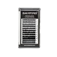 EMILYSTORES Lash Eyebrow Extensions Color Black Thickness 0.10 mm Length 5/6/7/8MM Mixed Sizes One Tray