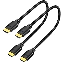 UVOOI Short HDMI Cable 1 Foot 2-Pack, 4K 1FT HDMI to HDMI Cable High Speed HDMI 2.0 Cord Supports 4K@60Hz, 2K, 1080P, HDCP 2.2, HDR, 3D, ARC & Ethernet