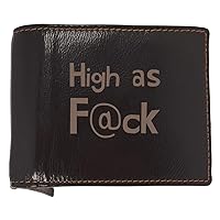 High as F@ck - Soft Cowhide Genuine Engraved Bifold Leather Wallet