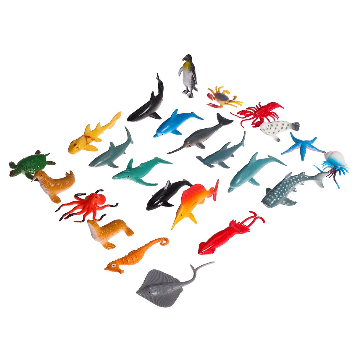 Mua WINOMO Marine Animals Set Model Set Toy Figure Toy 3D Picture Book Kids Sea  Creatures such as Shark Penguins Whale Marine Life Figure Mini Figures  Plastic Making Large Volume Educational Toy