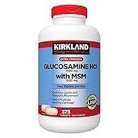 Kirkland Signature Extra Strength Glucosamine Extra Strength HCl with MSM, 375 Tablets by Extra Strength Glucosamine Extra Strength HCl with MSM