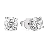 Diamond 4-claw Solitaire Earrings in 14K White Gold with 0.36ctw certified GIA Diamonds (IF clarity, E color)