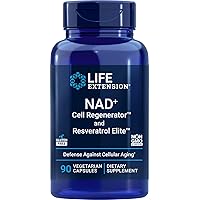 Life Extension NAD+ Cell Regenerator and Resveratrol Elite, 90 Veg Caps