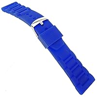 26mm Trendy Intense Cobalt Blue Rubber Silicone Waterproof Watch Band Strap