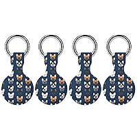 French Bulldog Soft Silicone Case for AirTag Holder Protective Cover with Keychain Key Ring Accessories