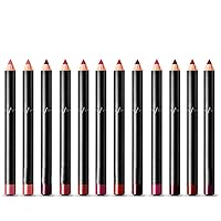 Lip Liner Set 12 Colors Waterproof Long Lasting Lipstick Pencil for Women 12PCS Color 01-12