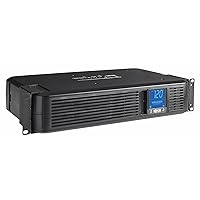 Tripp Lite SMART1500LCD 1500VA UPS Smart Battery Backup & Surge Protector, 900W, 8 Outlets, Rack Mount UPS, Tower Mount Adapter, LCD Screen, AVR, Ethernet Protection, Black