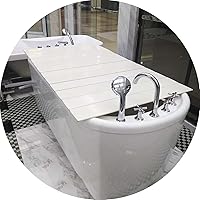 Bathtub Tray White Multi-Function Bathtub Dust Board PVC Thicker Folding Stand Convenient Storage Can Place Toiletries (Color : White, Size : 145x75x0.6cm)