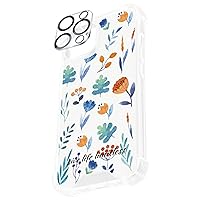 Custom Case for iPhone 15, 14, 13, Pro, Plus, Pro Max, Personalized Text, Name, Stylish Cover with Camera Lens Protector, Flower Patterns (Text on Bottom)