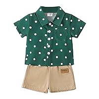 PATPAT Baby Boy Short-sleeve Summer Holiday Clothes Set Shirt and Shorts 2Pcs Set 3M-24Months