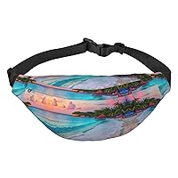Jamaica Beach Adjustable Belt Hip Bum Bag Fashion Water Resistant Hiking Waist Bag for Traveling Casual Running Hiking Cycling