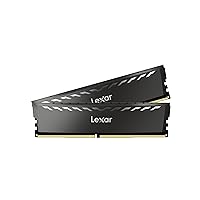 Lexar 16GB (2x8GB) THOR DDR4 RAM 3200MT/s CL16 1.35V Desktop Memory with Heatsink, Intel XMP 2.0, Black (LD4U08G32C16LG-RUD)