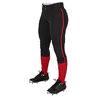 CHAMPRO Women's Tournament Traditional Low-Rise Softball Pants with Braid