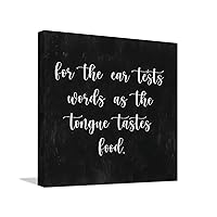 egobena Canvas Paintings For The Ear Tests Words As The Tongue Tastes Food Classic Canvas Wall Art Prints on Canvas Inspirational Positive Artwork Decor For Bedroom Living Room Bathroom 12x12 IN