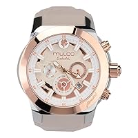 MULCO Silicone Lady Watch for Women with Quartz Analog Multifunctional Movement, Crystal Accents, Rose Gold Accents with Stainless Steel Case Scratch-Resistant Mineral Crystal Glass