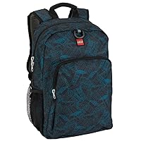 LEGO Heritage Classic Kids School Backpack Bookbag, for Travel, On-The-Go, Back to School, Boys and Girls, with Adjustable Padded Straps and Fun Patterns, Blue Print