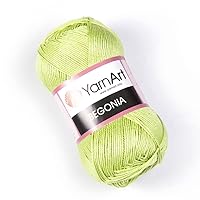 Yarn Art Begonia Yarn 100% Cotton, Pure Premium Soft Cotton Yarn, for Knitting Crochet and Amigurumi, Various Pastel and Shiny Colors, Yarn,1.76 Oz (50g) / 185 Yrds (169m) (5352)