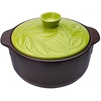 Western-Style Pot, Casseroles, 8.3 inches (21 cm), For 2-3 People, Green Leaf