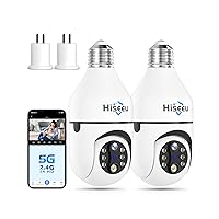 Hiseeu Light Bulb Security Camera Wireless WiFi 5G&2.4GHz,10X Zoom PTZ Light Socket Security Camera for Home, 2-Way-Audio, Auto Tracking & Alarm, 3MP Color Night Vision, SD & Cloud Storage (Dual Lens)