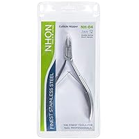 NHON NH-04 Double-Spring Lap Joint Stainless Steel Cuticle Nipper, Short Handle, Jaw 12 (1/4 Jaw US)