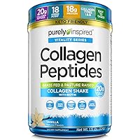 Purely Inspired Collagen Powder Collagen Peptides Powder | Collagen Supplements for Women and Men | Collagen Protein Powder with Biotin | Keto Friendly & Non-GMO | Vanilla, 1.15 lbs (23 Servings)