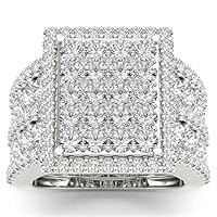 IGI CERTIFIED 10K White Gold 4ct TDW Diamond Engagement Ring (IJ, I2)