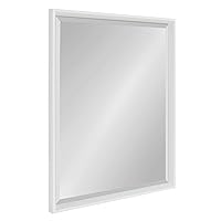 Calter Modern Decorative Framed Beveled Wall Mirror, 23.5x29.5 White