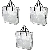 DIMPA 3 pcs Extra Large Storage Bag, Clear Heavy Duty Bags, Moth and Moisture Protection Storage Bags