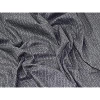 Lady McElroy Herringbone Lurex Wool Coating Fabric Charcoal - per metre