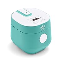 GreenLife PFAS-Free, 4-Cup Rice Beans Oats and Rains Cooker, Healthy Ceramic Nonstick, Easy to Use Automatic Presets, Dishwasher Safe Parts, Turquoise