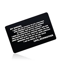 Inspirational Gift for Godson Metal Wallet Insert Card Baptism Gift Christening Gift to My Godson Birthday Gift from Godmother Engraved Wallet Insert Card Encouragement Wedding Graduation Gift