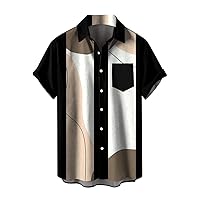 Summer Hawaiian Shirt for Men Button Down Funny Beach Caribbean Short Sleeve Shirts Golf Tropical Casual Graphic
