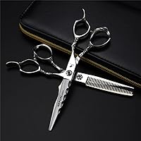 Professional Barber Scissors Set, 6.0Inchtextured Scissors Set, Salon Hair Scissors, with Black Storage Case, Sharp and Durable, for Men, Women and Kids