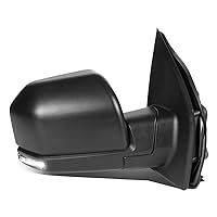 DNA Motoring TWM-058-OE-T888-BK-CL-R Powered+Heated+LED Signal Puddle Light Factory Style Side Mirror Right Compatible With 15-18 F-150 with 22-Pin Plug