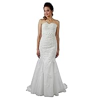 Women's Sweetheart Beaded Lace Wedding Dress