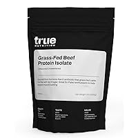 True Nutrition Grass Fed Beef Protein Powder Isolate - 29g of Paleo, Keto, Carnivore Beef Protein per Serving - Zero Carb, Fat Free, Gluten Free, Dairy Free, Soy Free - Unsweetened/Unflavored - 1LB