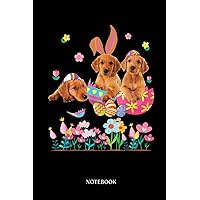 Labrador Notebook: three Bunny Labrador Retriever Dogs In Easter Eggs Flowers | Cute Dog Journal: 120 Pages | Cute Lined Notebook | Ideal Gift For Labrador Owners