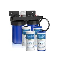 Waterdrop Whole House Water Filter System, with Carbon Filter and Sediment Filter, 5-Stage Filtration, Highly Reduce Lead, Chlorine, Odor and Taste, 2-Stage 5 Micron WD-WHF21-PG & WD-WF10PG Filters
