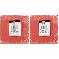 Creative Converting Touch of Color Lunch Napkins, 6.5 x 6.5-Inch, Coral,663146B (Pack of 2)