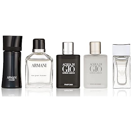 Armani 5 Piece Mini Set For Men Mini Splash 0.13 oz