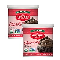 Organic Buttercream Frosting, Perfect for Icing and Decorating, Vegan-Friendly: Rich Fudge Chocolate (Pack of 2)